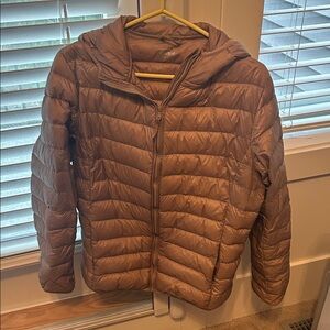 Taupe Thin Duck Down Puffer Jacket